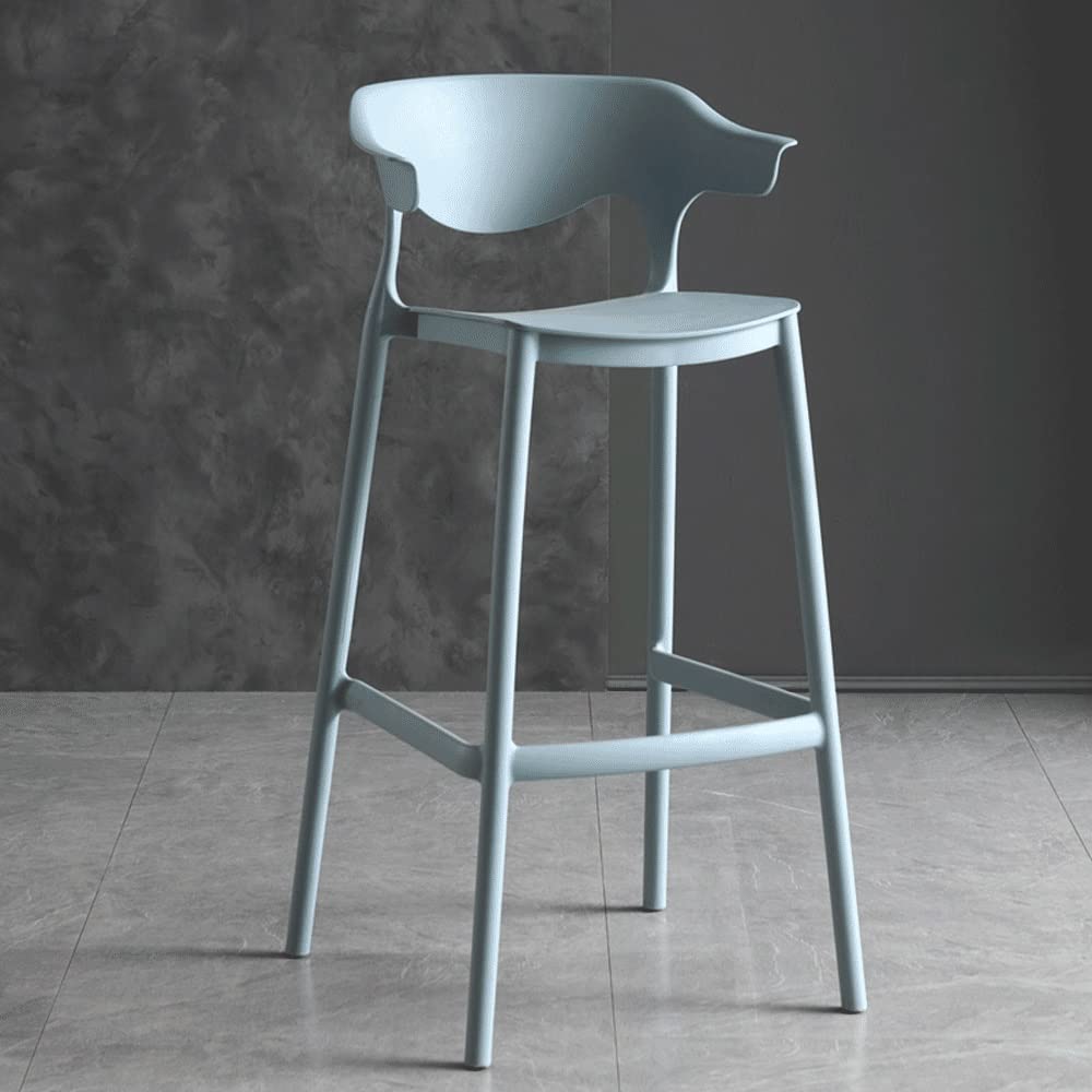 Chaise de bar avec dossier plastique bleu 65cm pour maison et pub