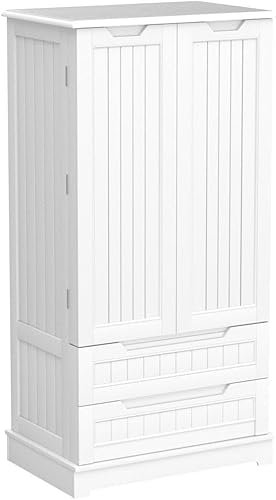 Miniatura 5 de Gizoon Armario de almacenamiento de despensa de cocina de 47 pulgadas con puertas y estantes con cajones, pequeño armario independiente de madera