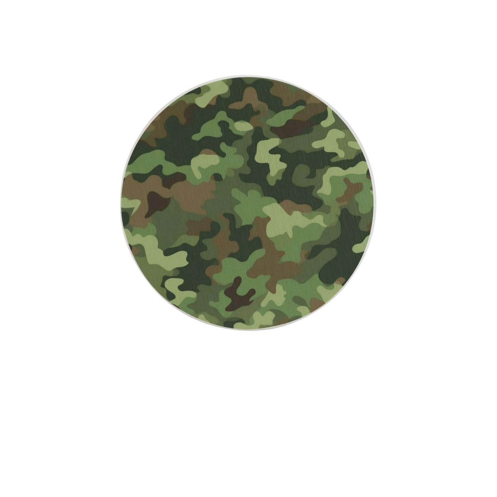 Green Camo Absorbent Drink Coasters Diatomaceous Round Coaster 4 Inch Reusable Cup Coasters Set 4pc