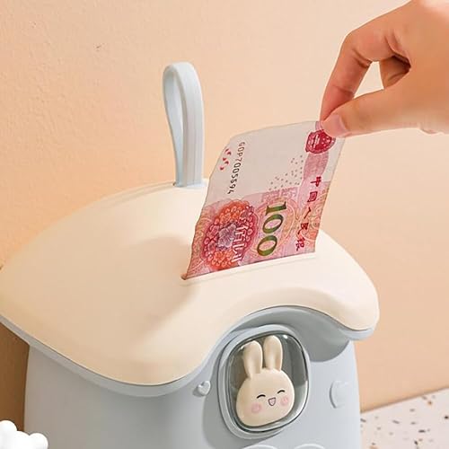 Miniatura 8 de Lindo banco de monedas, caja de dinero con puerta para abrir, mini caja fuerte para niños, color rosa