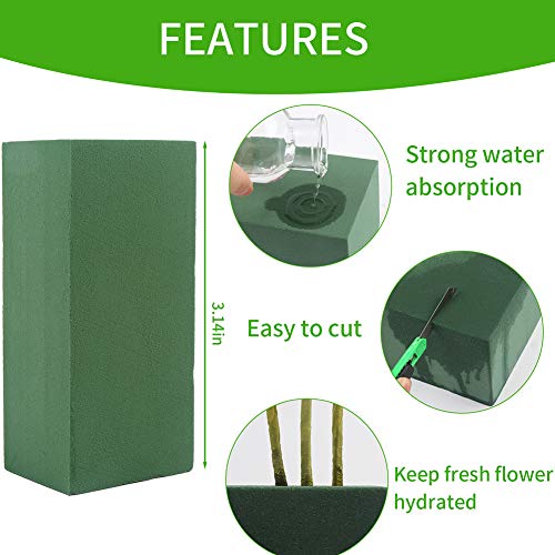 Ccinee Floral Foam Bricks,Florist Foam Green Wet Blocks Supplies For Flower Arrangement Diy Craft,Pack Of 10 #TOP2