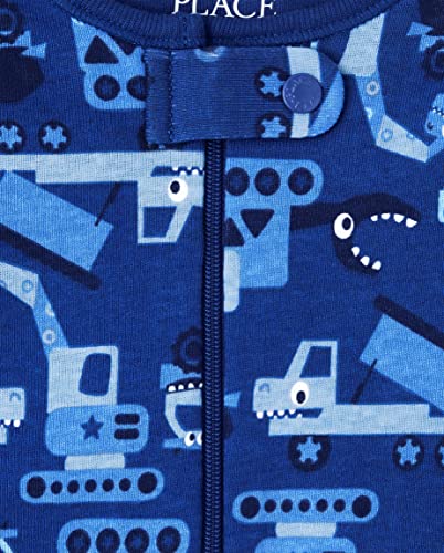 Image of The Children's Place 2 Pack Baby and Toddler Boy Snug Fit Cotton Zip-Front One Piece Pajama