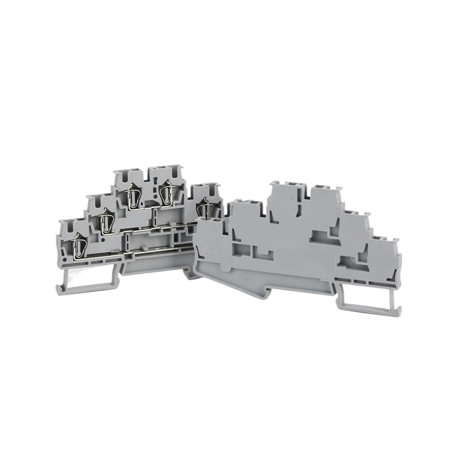 10 connecteurs de fils ST2.5-3L, cage à ressort, câblage à 3 niveaux, triple couche, borniers électriques à retrait sur rail DIN ST 2.5 3L