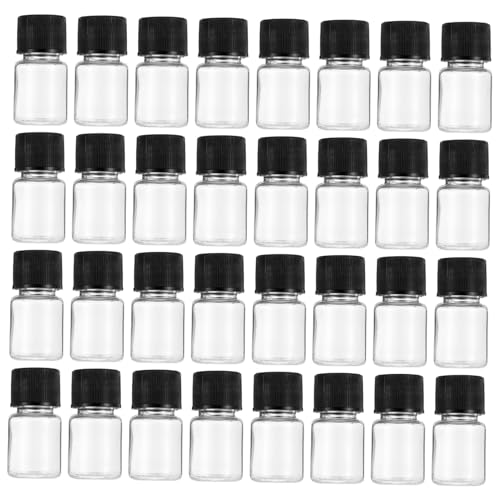 PACKOVE 50 Piezas Transparentes de Esenciales con Tapas de Recargables y Portátiles y Almacenamiento