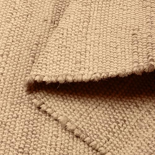 Delara Handwoven Jute and Cotton Area Rug - Natural...