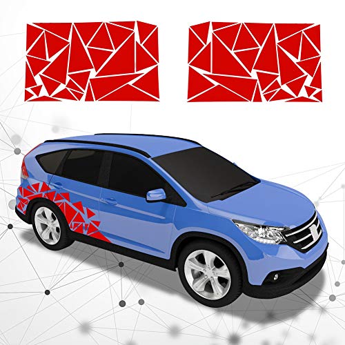 Image of 2 Pieces Triangle Car Decals Vinyl Decal Car Graphics DIY Car Body Sticker, Red