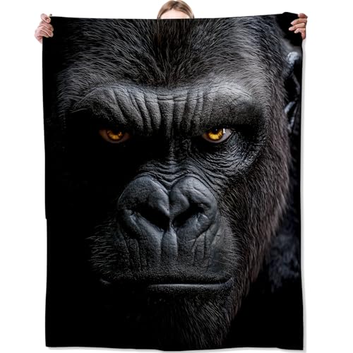 Gorilla-Decke für Erwachsene und Kinder, Gorilla-Dekor, Geschenke für Sofa, Couch,