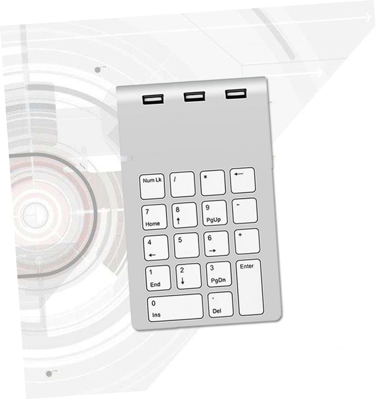 SHINEOFI Mechanical Numeric Keypad Key USB with Port Hub Silver Zinc Alloy Lightweight Pad for Laptop Desktop Xp