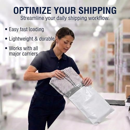 Image of BOX USA Shipping Bags 10 inch x 13 inch (100-Pack) White - Heavy Duty Self-Adhesive Envelope Poly Mailers for Packing, Secure Shipping, & Small Business Mailing