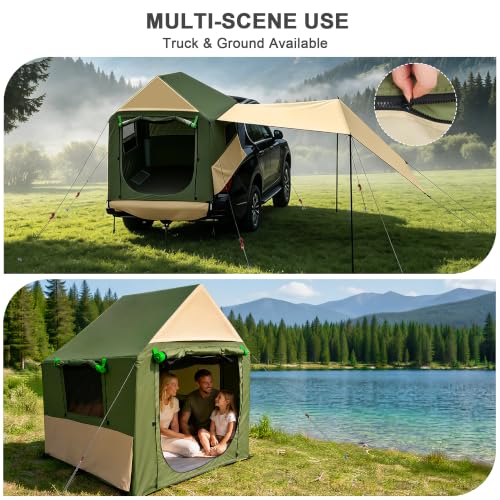 Inflatable Truck Tent with Detachable Zippered Awning Pickup Truck Tent - Image 5