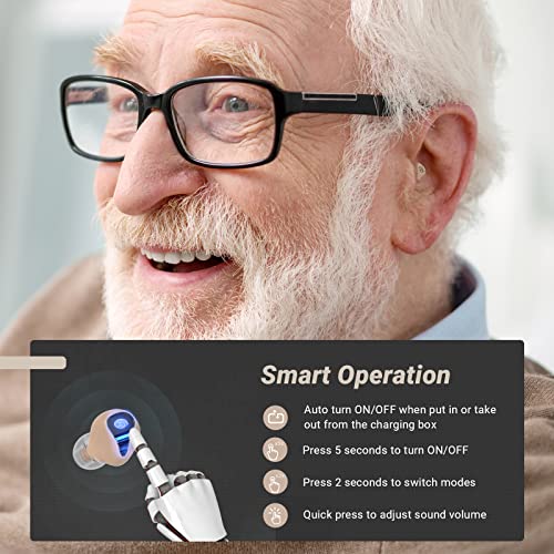 Autiphon Advanced Rechargeable Hearing Aids Seniors Adults, Multi-Channel Digital Hearing Amplifiers, Dual Microphones, With Tinnitus Masking Mode, Pair #TOP5
