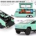 1/32 Alloy Car Trucks Toy Pickup Trailer RV Model Kit with Beach Motorcycle, Diecast Alloy Metal RV Car Model Toys with Sound Light and Pull Back Power,Christmas Birthday Gift for Boy Girl-Green