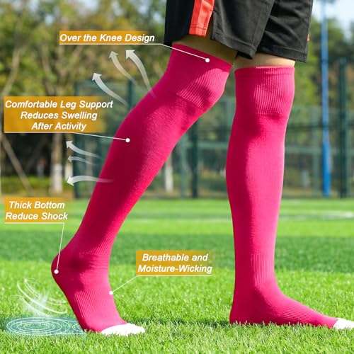 Image of XZQTIVE Baseball Socks and Belt Combo,Over the Knee Softball Socks and Belt,Knee High Football Socks for Kids Youth Adults