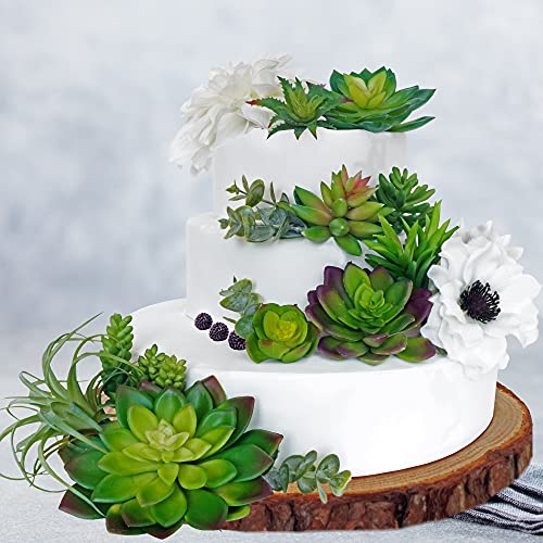 Winlyn 15 Pcs Artificial Succulents Unpotted Bulk Small Faux Succulent Plants Hanging Succulents Hops Aloe For Succulent Garden Wreath Floral Arrangement Indoor Outdoor Green Decor #TOP7
