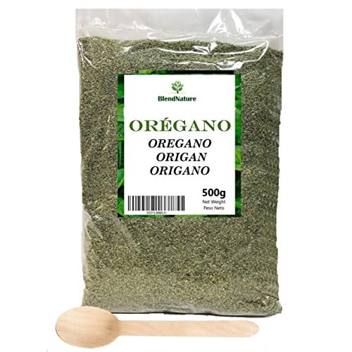 Oregano en hojas a Granel 500g - 100% natural y Vegano - Ideal para Pastas Pizzas y para aromatizar Carnes - Regalo cuchara Dosificadora Cover