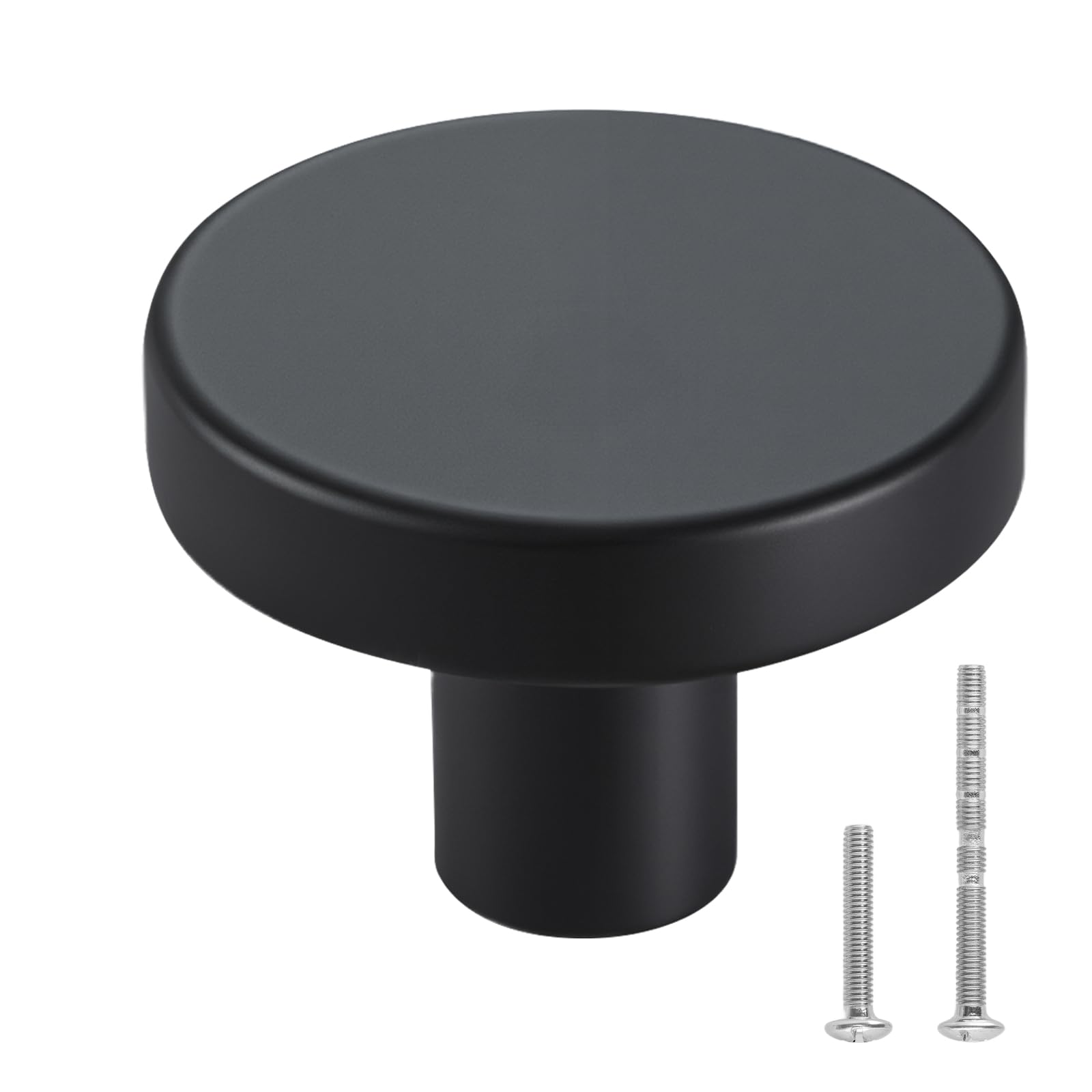 Vevor Black Cabinet Knobs, 10 Pack, 1.26 Inch Zinc Alloy Drawer Pulls & Door Handles, Mushroom Kitchen Solid Knobs Dresser Handles, Cupboard Hardware With Screws For Bathroom Closet Cabinets Drawers