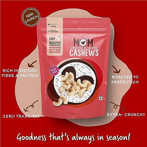 Image of MOM - Meal of the Moment, Roasted Cashew, 46g / 48g(Pack of 6) - Rich source of fiber | High in Protein | Smart Snack | Dry Fruit
