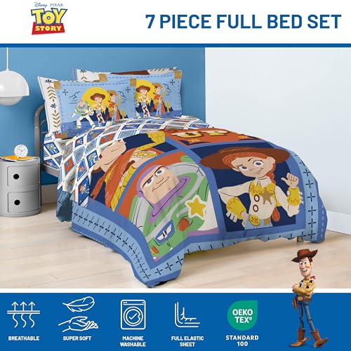 Image of Jay Franco Kids Bed Set, Blue, Toy Story, 7 Piece Full