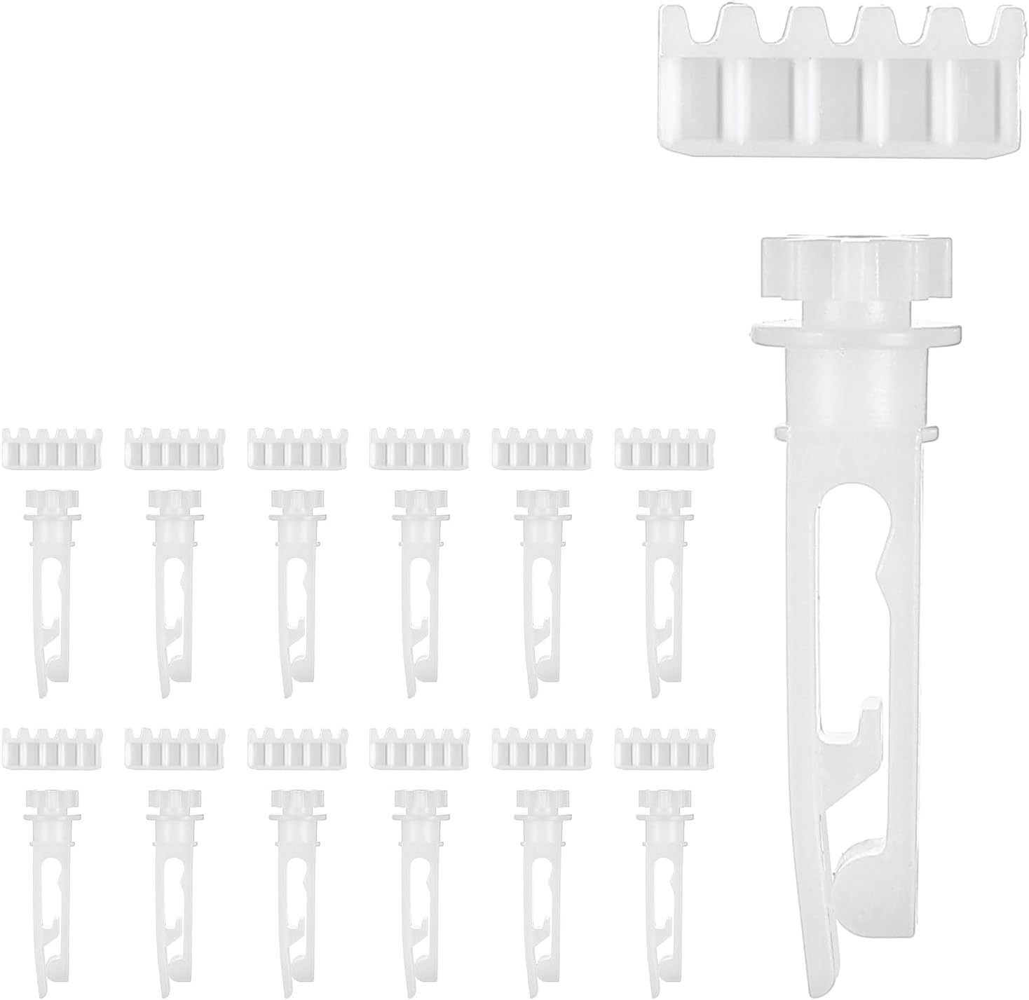 12 Sets Vertical Blinds Replacement Stem and Gear, White Vertical Blinds Repair Kit for Window Carrier Headrail Carrier Stem Blind Curtain Accessories