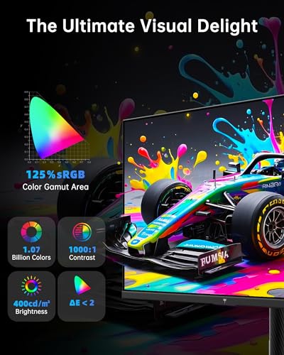 Image of KTC 27 Inch Gaming Monitor 4K, Dual Mode UHD 160Hz & FHD 320Hz, PD 90W Type-C, HDR 400, Fast IPS, 125% sRGB, Adaptive Sync, HDMI 2.1&DP 1.4, Eye Care, Tilt /Swivel /Pivot /Height Adjustment, VESA, H27P6