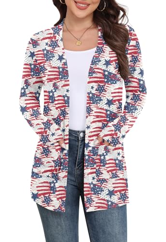 Image of Yincro Womens Lightweight Cardigan Long Sleeve Open Front Casual Sweater Cardigans with Pockets
