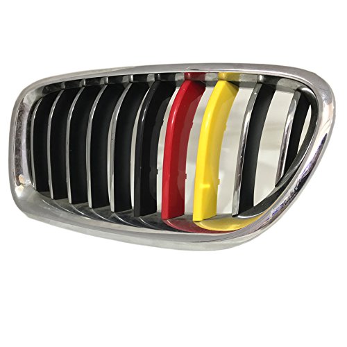Lanyun F10 Grille Insert Trims Stripes Cover Yellow Color Flag Color Decorate For Bmw F10 F11 5 Series 528I 535I 550I With Standard Center Chrome Kidney Grill 10 Beams 10-16 F10 F11 5 Series #TOP3