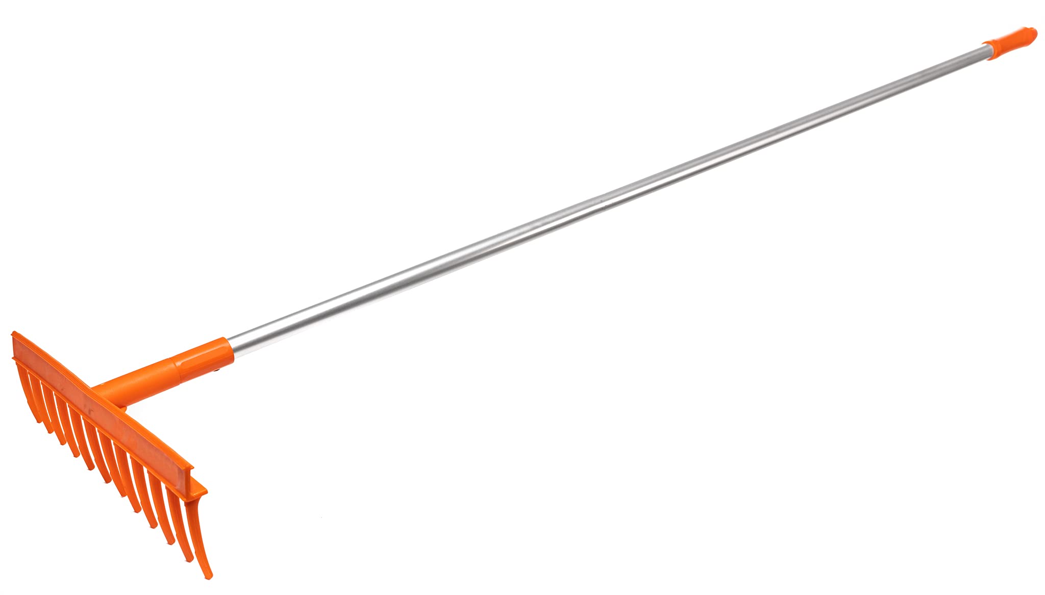 KOTARBAU® Set 5 Piezas Rastrillo Jardin - Rastrillo Hojas Jardin - Plástico - 150 cm - Naranja - con Mango de Aluminio - Accesorios Intercambiables - Herramienta Multifunción - Extra-Click
