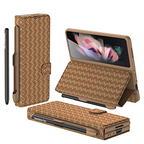 Étui portefeuille Z Fold 3 marron pour protéger votre écran et ranger vos cartes