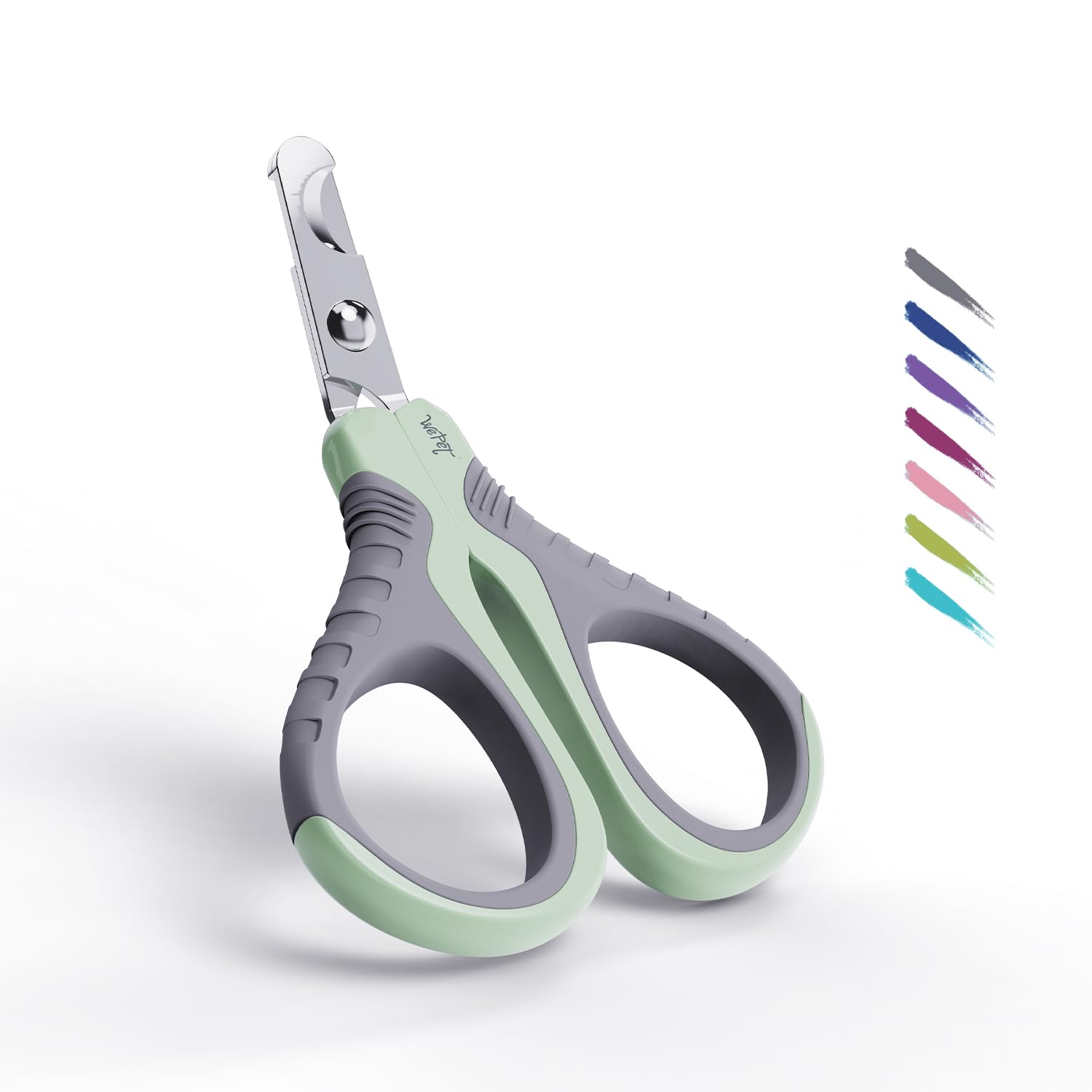 WePet Pet Nail Clippers U07.1, Professional Claw Trimmer, Bended Scissor Special for Cats, Kittens, Dogs, Puppies, Small Animals, Grey/Tea Green