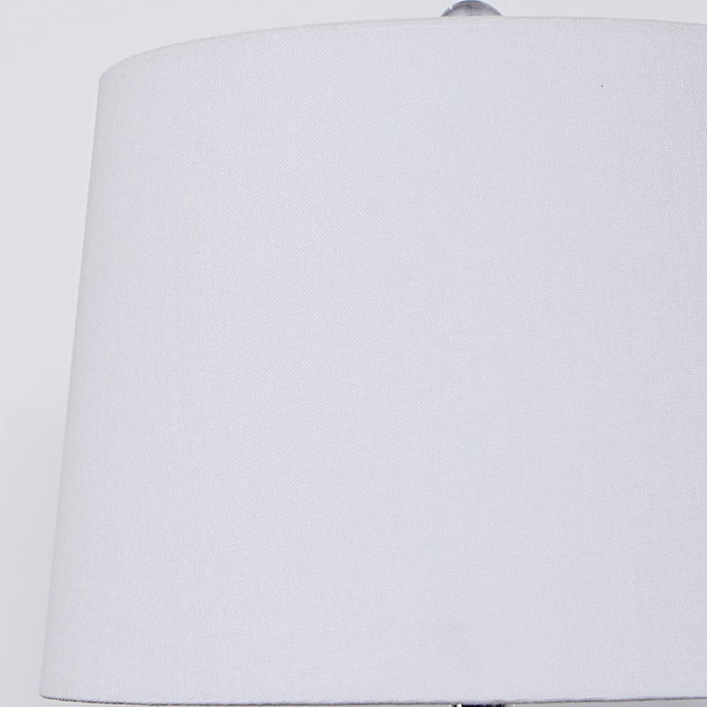 Lampada da tavolo Coastal Home Decor con paralume in tessuto, moderna lampada in ceramica blu e bianca per soggiorno, lampada da comodino bianca da 54 cm per camera da letto