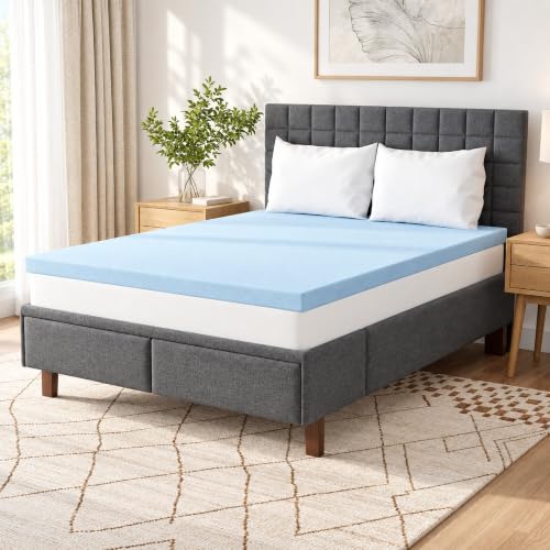 Dormeo SnowTek 2" Cooling Gel-Infused Memory Foam Mattress Topper for Hot Sleeper Solutions, Breathable with Plush Support for Back and Hip Discomfort, and Better Sleep, Made in USA, Queen 80x60x2 in