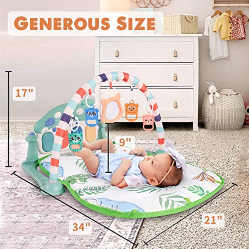 image for Kick & Play Piano Gym Music Tummy Time Padded Mat with 5 Sensory Toys,
