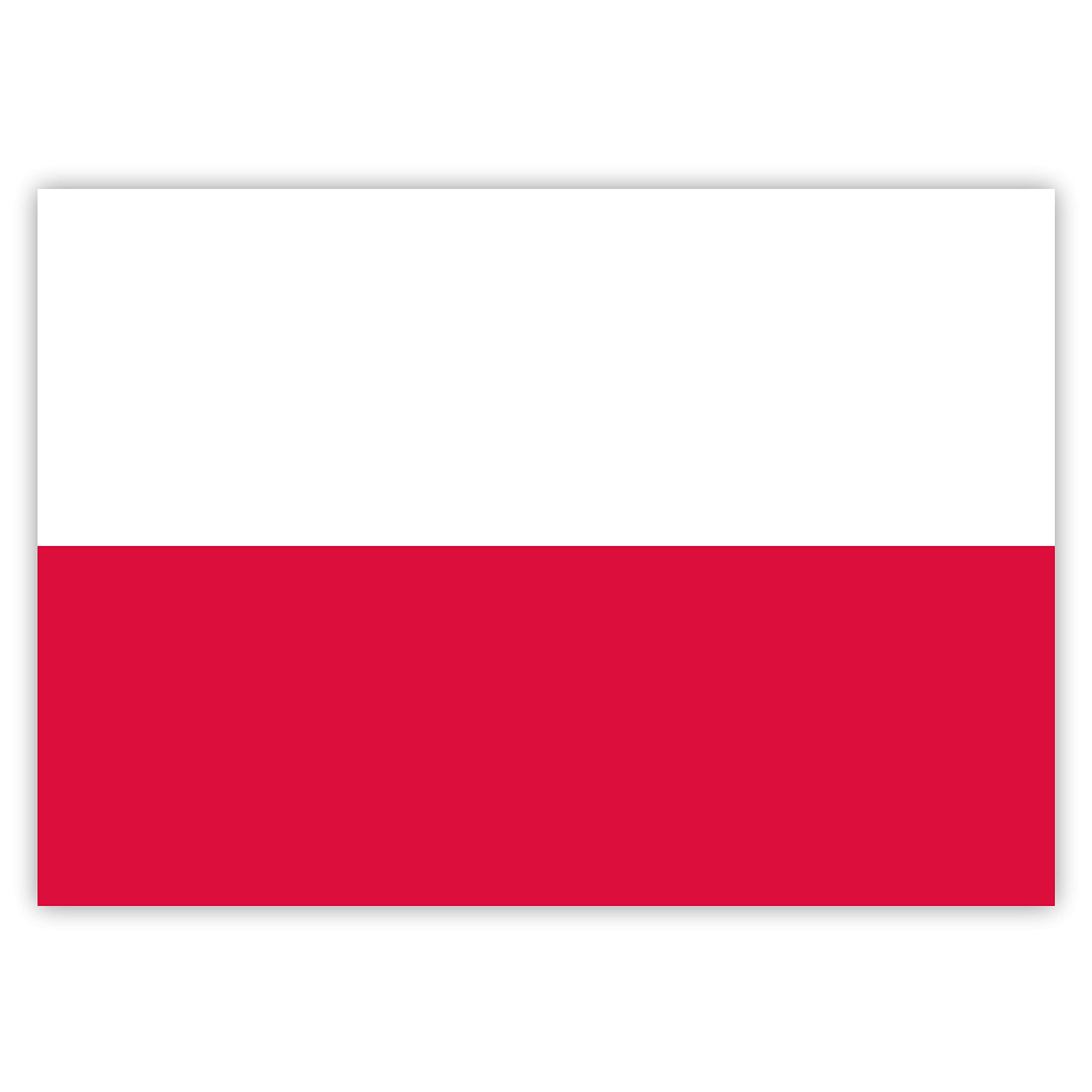 10 Polish Flag Stickers - Flag of Poland Stickers - for Cars, Laptop, Windows, Luggage (7.4 x 5.2 cm)
