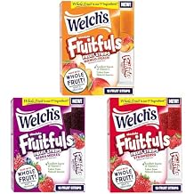 Welchs Absolute Fruitfuls Fruit Strips, Tasty Dried Fruit Snacks for School Lunches, Mango Peach, Berry Medley & Strawberry, 0.5oz Pack of 30