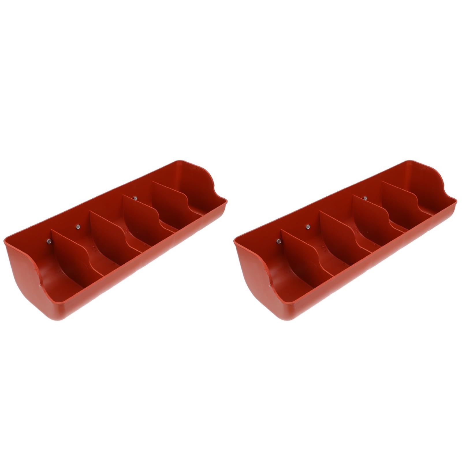 POPETPOP Comederos colgantes para aves de corral: 2 comederos de pollo, contenedor de alimentación de cerdos para pollo, pato, cabra, cerdo, aves de corral, ganado, 5 compartimentos
