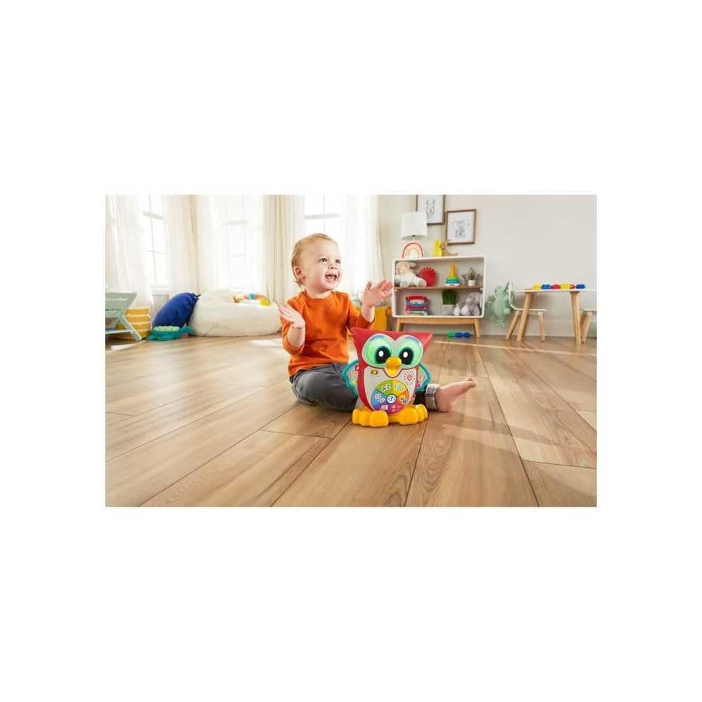 Fisher-Price - Parlamici Baby Gufo Luminoso Impara con Me, Edizione Francese, Giocattolo Interattivo Musicale con Luci e Movimenti per l'apprendimento, Giocattolo per Bambini, 18+ Mesi, HJM69