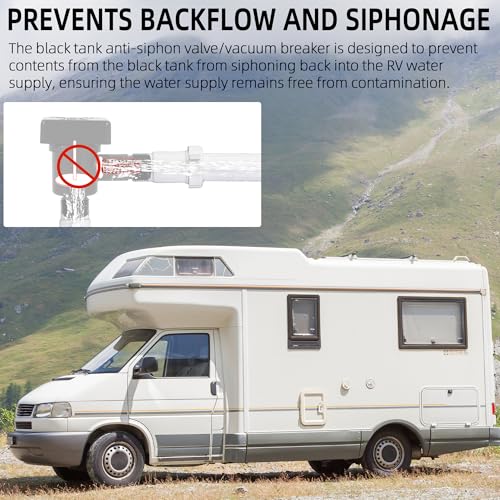 Image of TonGass 571-VAC-CHK-A RV Vacuum Breaker Check Valve, Camper Black Tank Checks Valves, Protect Fresh Water From Pollutant, Camper Water Checks Valves Model 571 Check Valve RV Backflow Preventer - Black