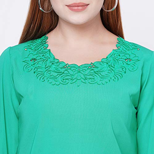 Image of GO-4 IT Women's Top with Cutwork Embroidery in Neck