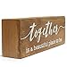 NIKKY HOME Wooden Box Sign, Together is A Beautiful Place to Be Sign, Farmhouse Rustic Wood Block Plaque with Positive Sayings, Desk Decor Art for Home Office