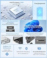 GEEKOM Air12 Mini PC [2026 Edition] mit Intel 7505(N150/N100 Alternative), kompakter Büro-PC, DDR4 RAM(aufrüstbar bis 32GB) & 512GB SSD | Windows 11 Pro | 5 x USB | Triple 8K Display | für Homeoffice – Ansicht 2