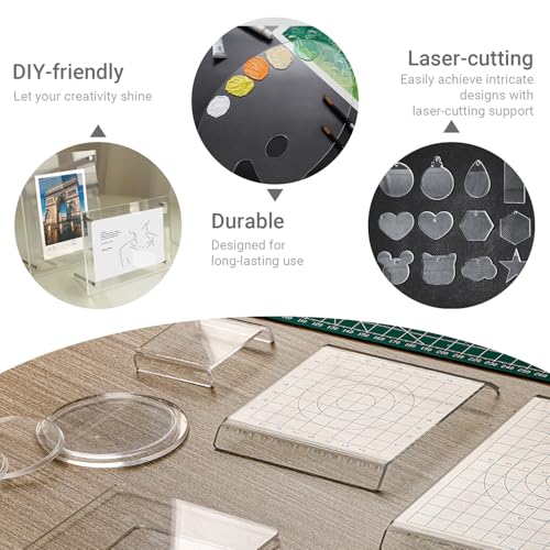 Image of 1 /8 inch Thick (3mm) Clear Acrylic Sheet 5 inch x 5 inch - 6 Pieces | Cast Plexiglass for DIY Crafts, Sign, Photo Frame, Display Projects