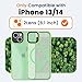 BPOASE Magnetic Case for iPhone 13, iPhone 14 with Screen Protector, [Compatible with Magsafe] Ultra Slim Translucent Matte Shockproof Protection Phone Cover-Matcha Green