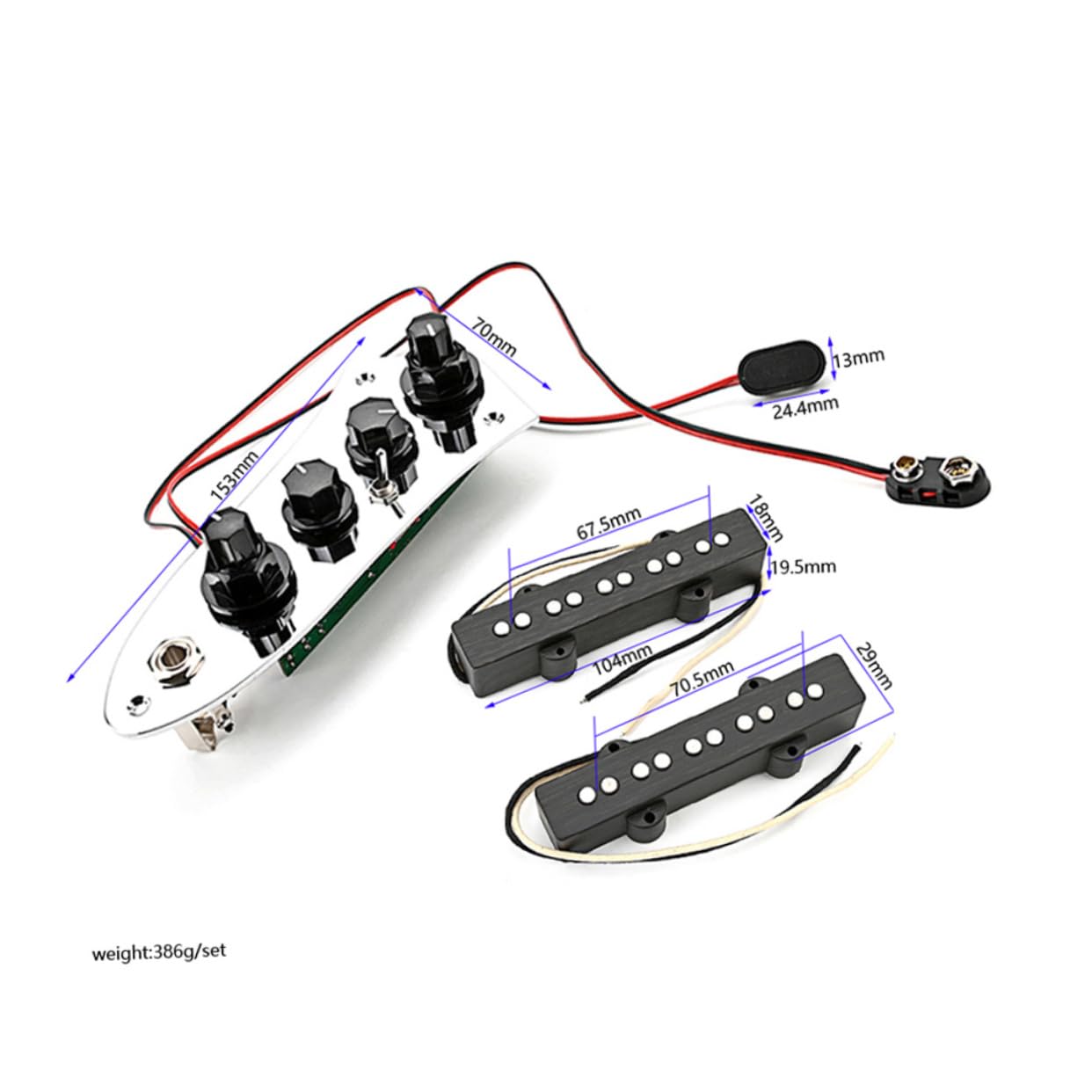 Set di Pickup per Basso Jb a 5 Corde, Humbucker Delicato, Ferro Argentato, Parti Semplici per Basso Elettrico, Facile da Usare