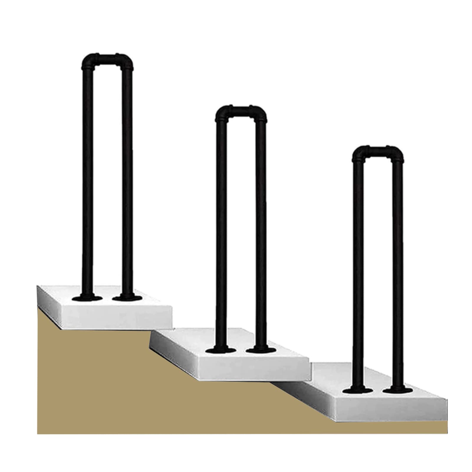 Corrimano per scale, in ferro battuto per gradini esterni, ringhiera per scale interne ed esterne per giardino, terrazza, balcone