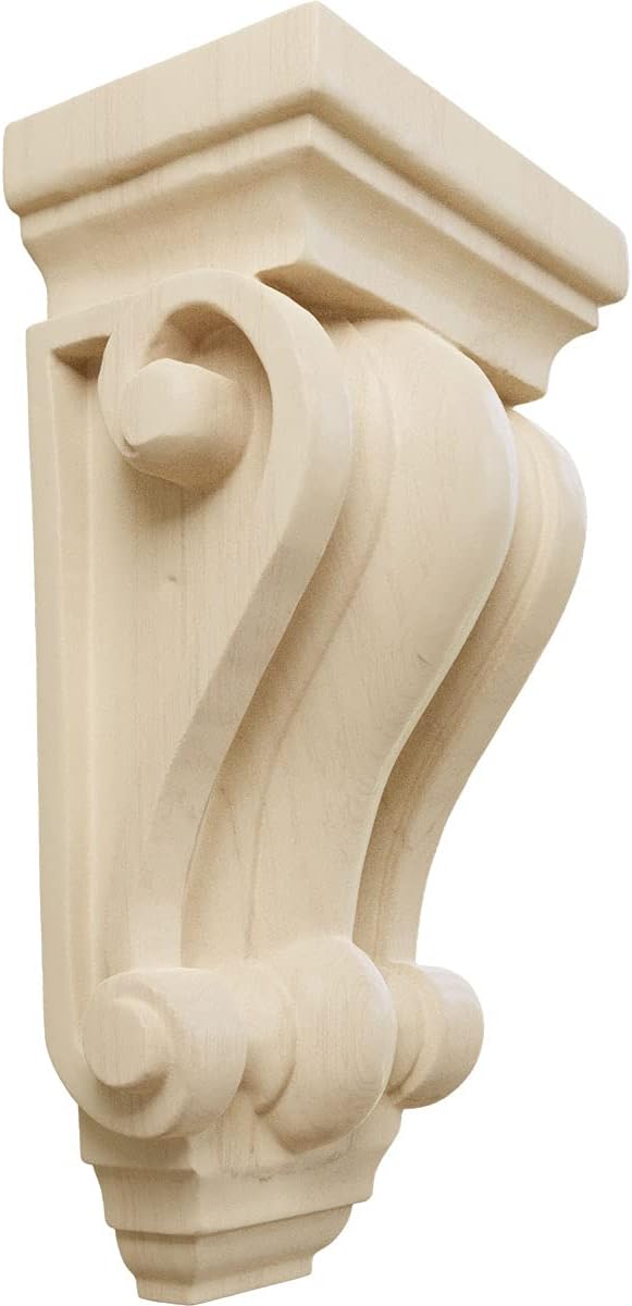 Ekena Millwork CORW04X02X07CORO Cole Pilaster Wood Corbels, 4"W x 2 1/2"D x 7 1/2"H, Red Oak