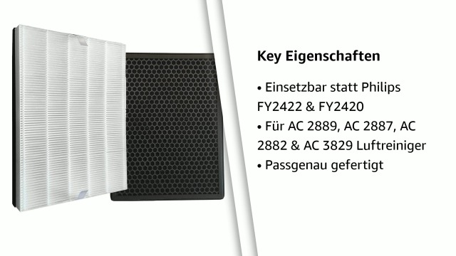 Comedes Filtre à Charbon Actif De Rechange Compatible Avec Les Purificateurs D'air Philips AC2889, AC2887, AC2882 Et AC3829/10 | Utilisable Au Lieu Du Filtre à Charbon Actif Philips FY2420/30