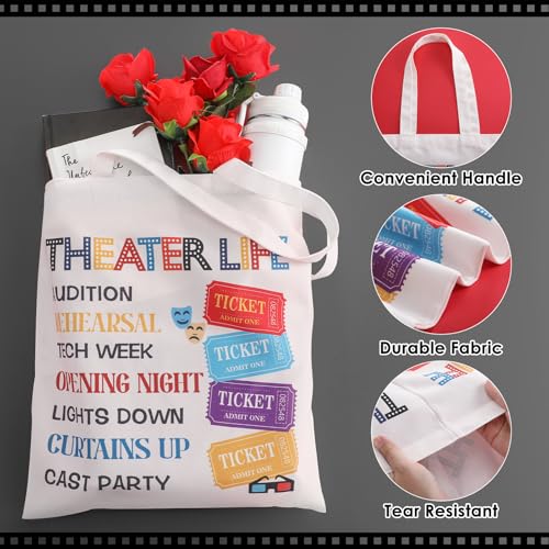 Image of Paterr 4 Pack Theater Tote Bags Gift for Drama Actors and Students,Theatre