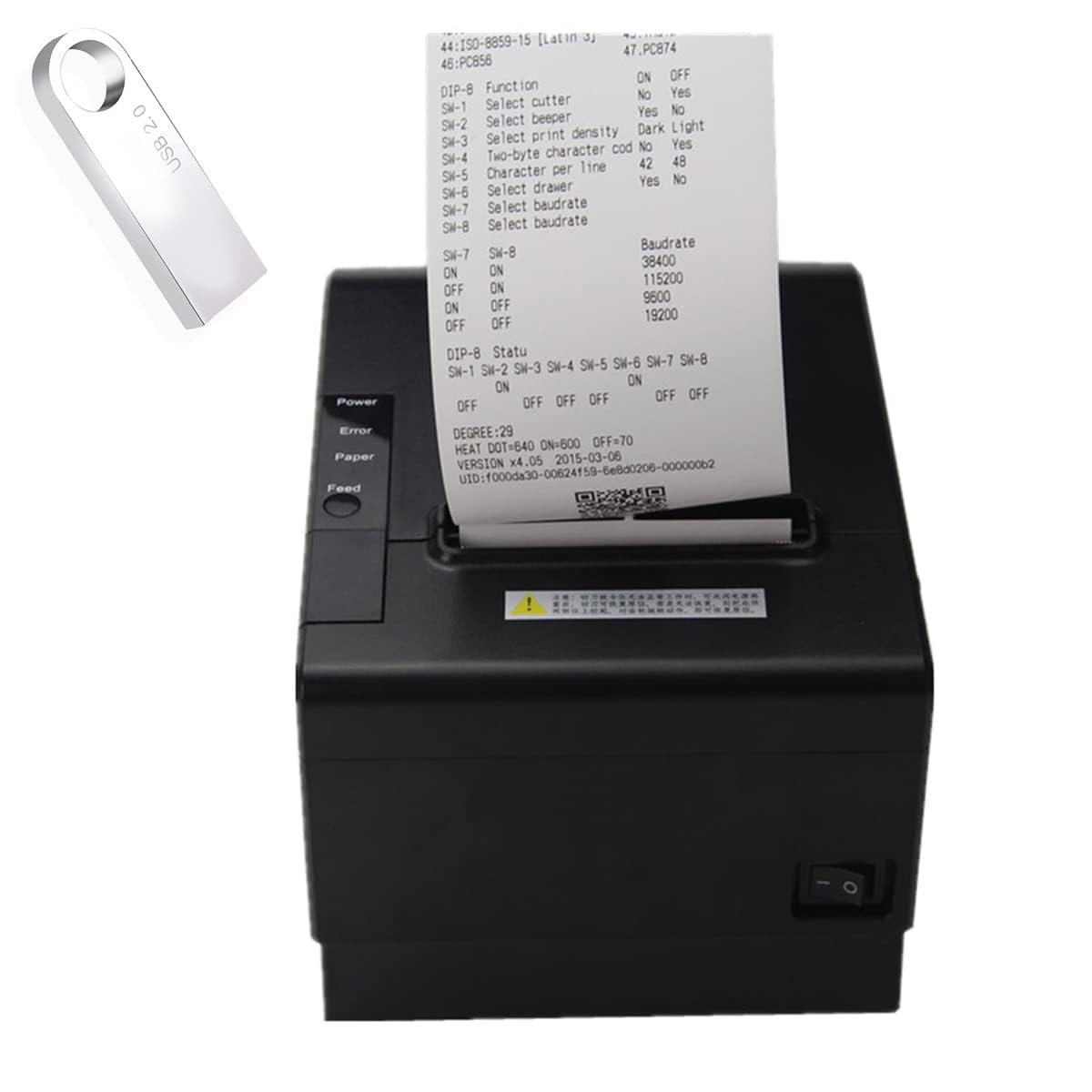 POS Kitchen Printer, 80mm Thermal Receipt Printer, 3 inch Restaurant Ticket Bill Auto Cutter Printing macine fit Cash Drawer for Retail Small Business (USB+Serial+LAN/Ethernet)