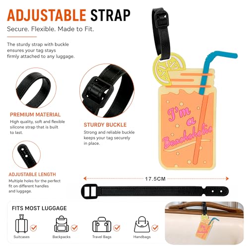Image of Storite PVC Luggage /Bag /Travel ID Label Tags, Peach, 2 Pk
