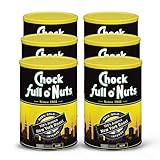 Chock Full o' Nuts New York Roast Ground Coffee – Premium Beans in Recyclable Steel Can – Rich Flavor & Aroma, Dark Roast – Perfect for Drip, Pour-Over, Percolator – 10.5 Oz Can, Pack of 6